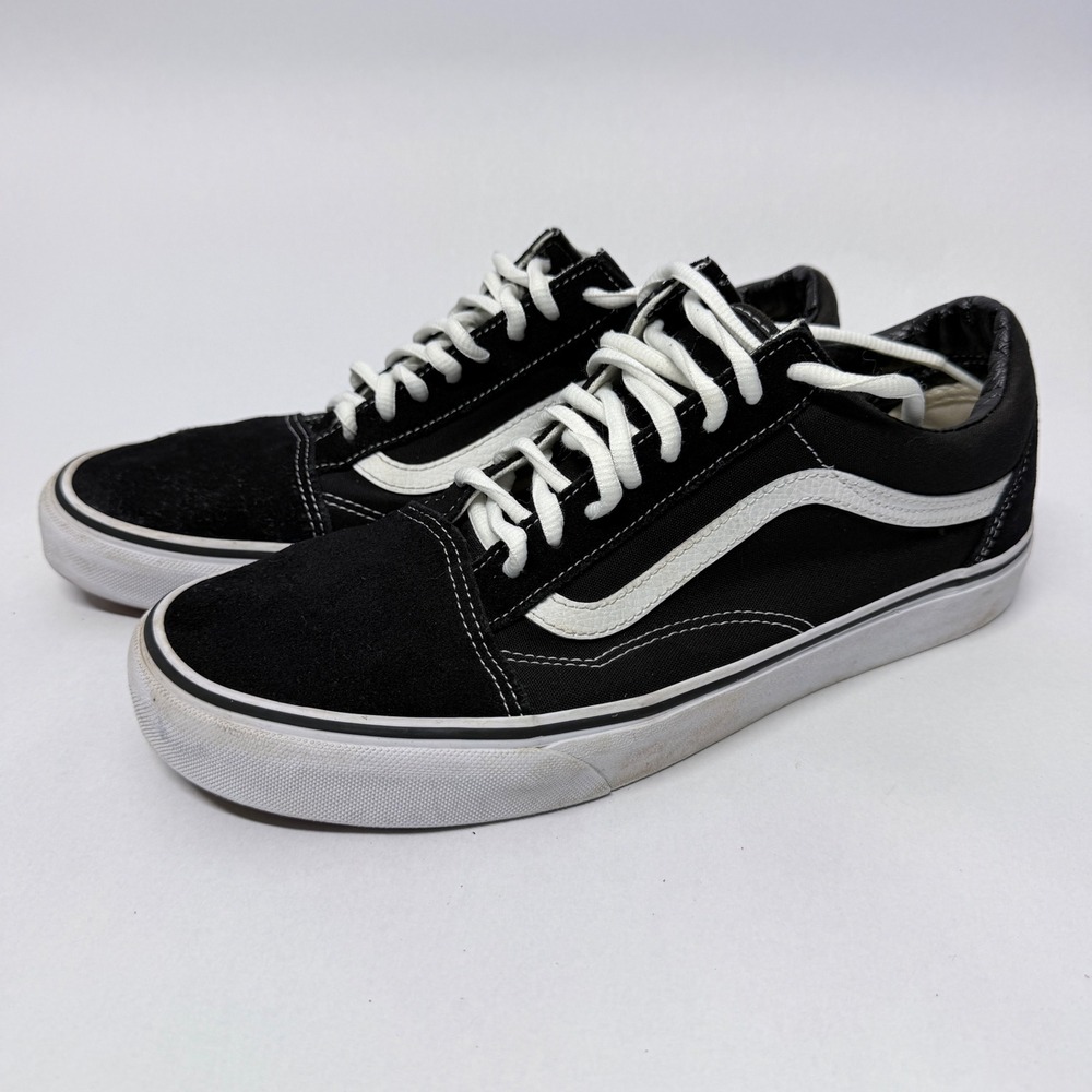 Vans Old Skool Black White Low Top Skate Shoes Mens 11 Womens 12.5